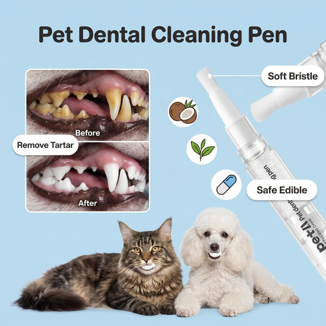 Bolígrafo dental para perros y gatos para la higiene bucal saludable de las mascotas