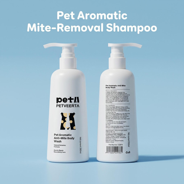 Champú para eliminar ácaros aromáticos para mascotas