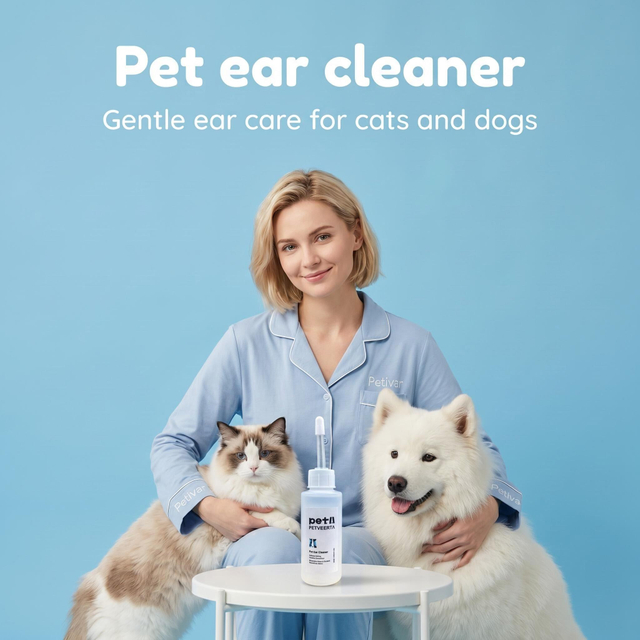 Limpiador de oídos para mascotas, mantenimiento diario, solución de limpieza de oídos para perros, gatos, OEM