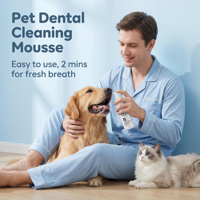 Mousse de limpieza dental profesional para mascotas