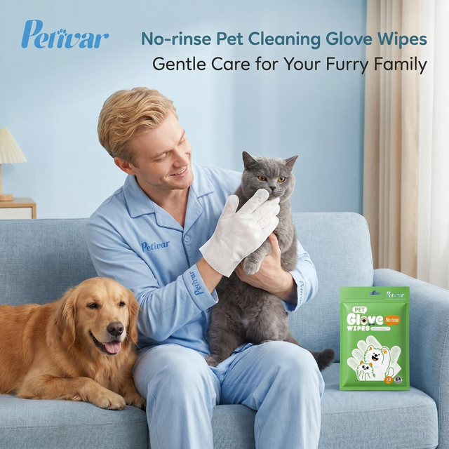 Toallitas profesionales verdes para guantes de mascotas sin enjuague, 10 unidades, para limpieza rápida del cuerpo y refrescamiento del pelaje para perros y gatos