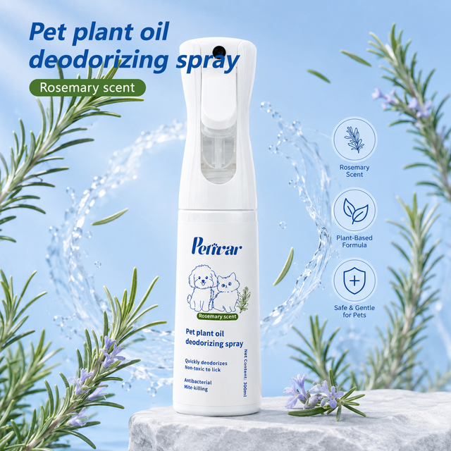 Spray natural profesional para mascotas de romero para eliminar olores diarios y abrigos refrescantes