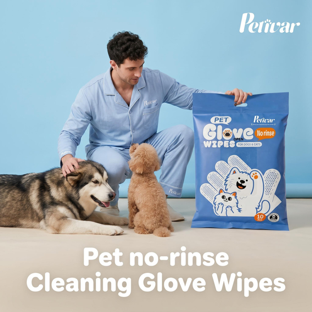Toallitas profesionales azules para guantes de mascotas sin enjuague, 10 unidades, para limpieza rápida del cuerpo y refrescamiento del pelaje para perros y gatos