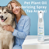 Spray desodorizante profesional con aroma a té y aceite vegetal para mascotas para eliminación de olores y cuidado antibacteriano