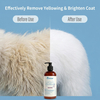 Champú profesional para perros de bata blanca para eliminar las manchas amarillas y mejorar el brillo
