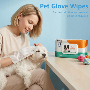 Toallitas para mascotas, guantes para perros, gatos, 50 unidades, limpieza rápida después de los paseos