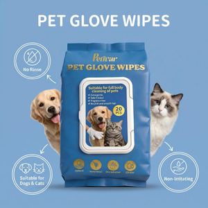 Guantes profesionales de limpieza para mascotas sin enjuague para eliminar olores fuertes y prolongar la frescura, 20 unidades